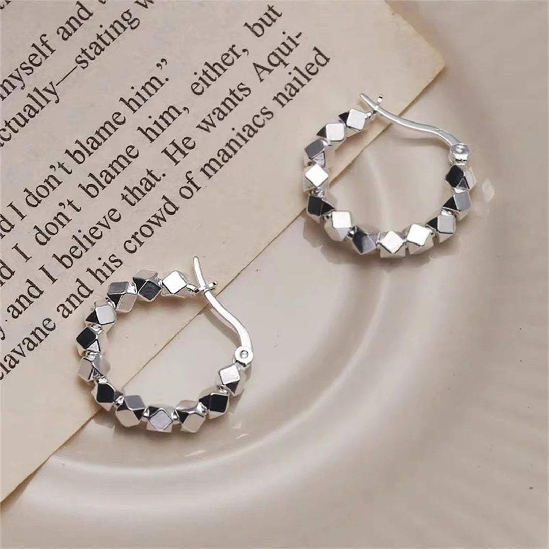 925 Sterling Silver Hot Sale hoop Earrings Simple Light Luxury Temperament Exquisite Hot Semale Sexy Jewelry Gift