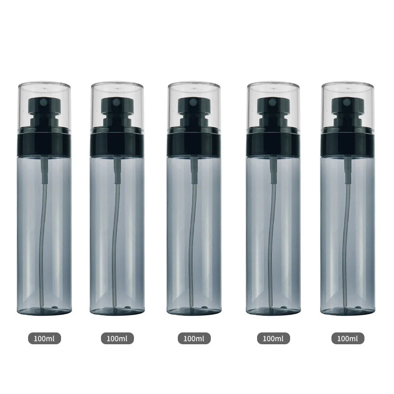 5Pcs Black Ultra Fine Mist Spray Bottle 30ml 60ml 80ml 100ml 120ml Moisturizing Cosmetic Bottle Portable Spray Atomize