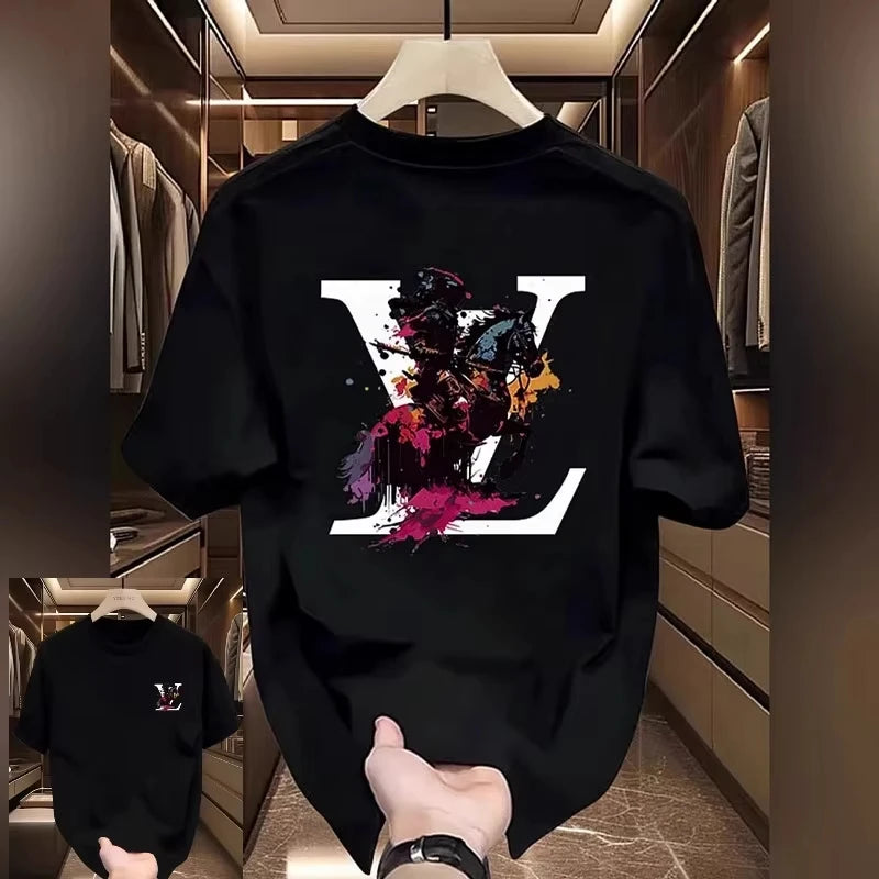 2025 Summer Latest Luxury Brand Outdoor Style Round Neck Short Sleeve Flat Print Top Casual Sports Top Men's and Women's T-shirt