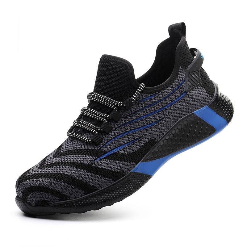 Steel Toe Safety Shoes Men's Anti-Smashing and Anti-Piercing Safety Shoes Flying Knitted