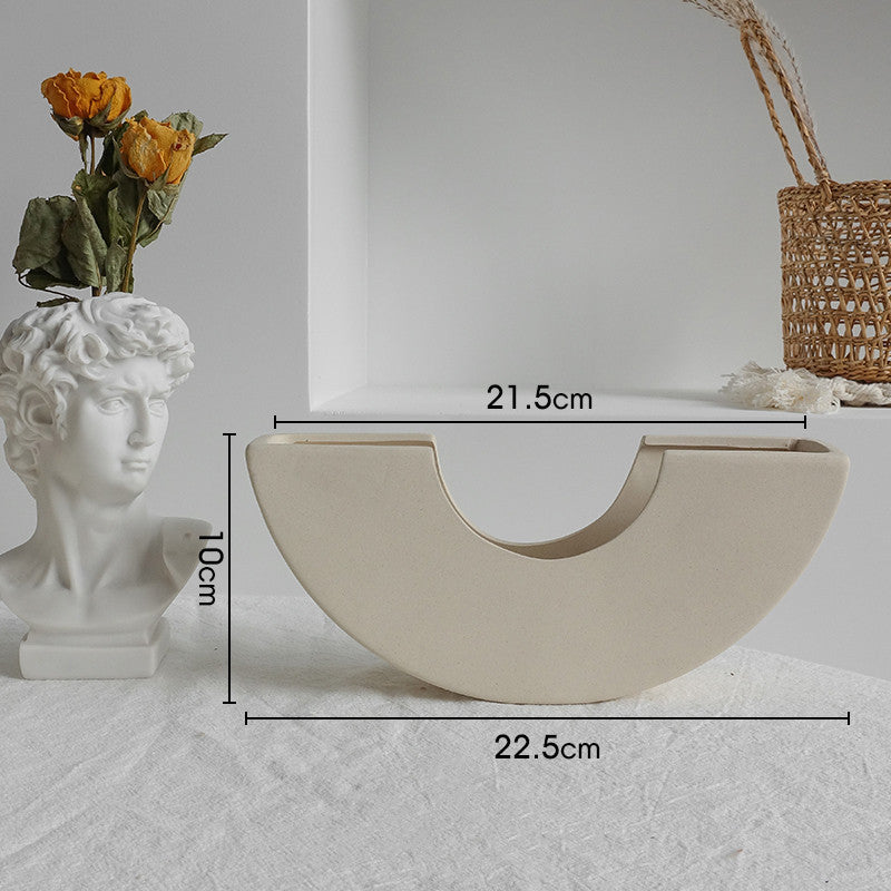 Simplicity Ceramic Vase Dry Flower Arrangement Home Decoration Ornament Living Room Display Art Vases - Your Shopify