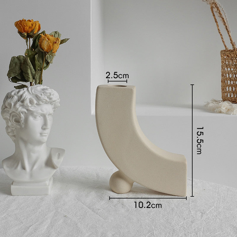 Simplicity Ceramic Vase Dry Flower Arrangement Home Decoration Ornament Living Room Display Art Vases - Your Shopify