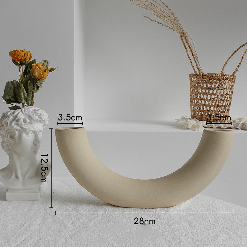 Simplicity Ceramic Vase Dry Flower Arrangement Home Decoration Ornament Living Room Display Art Vases - Your Shopify