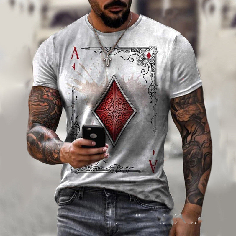 Playing Card Printing Men's T-Shirt Top - Your Shopify