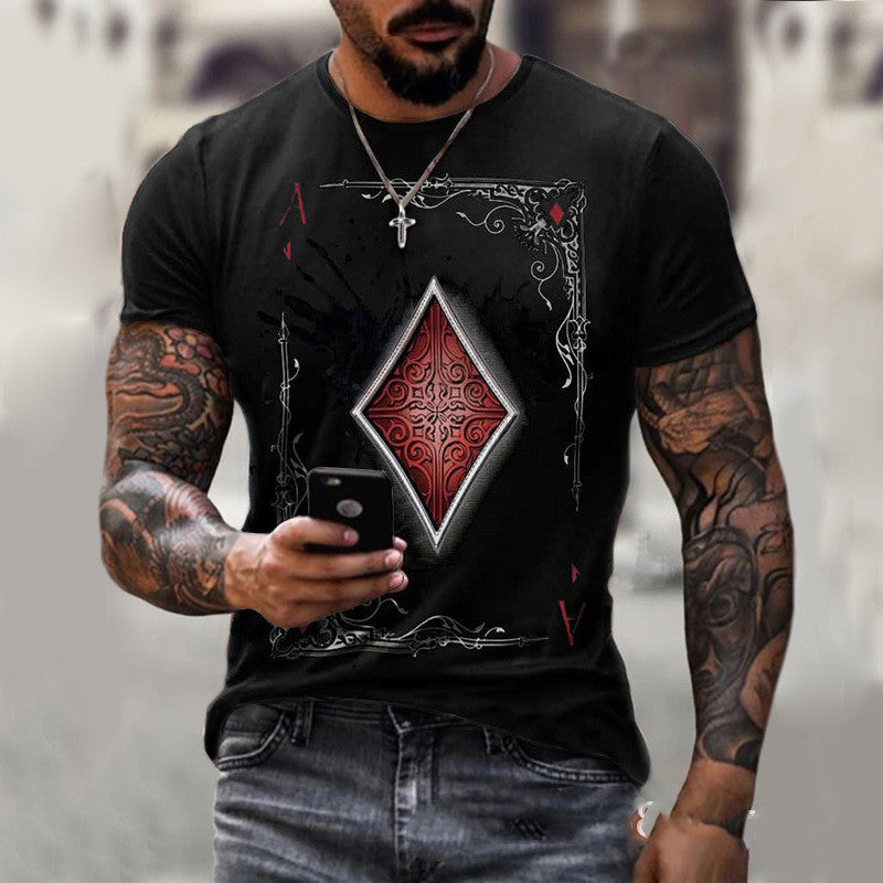 Playing Card Printing Men's T-Shirt Top - Your Shopify