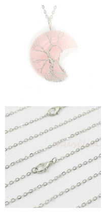 Natural Crystal Moon Pendant - Your Shopify
