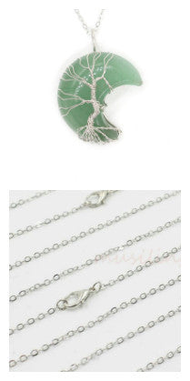 Natural Crystal Moon Pendant - Your Shopify