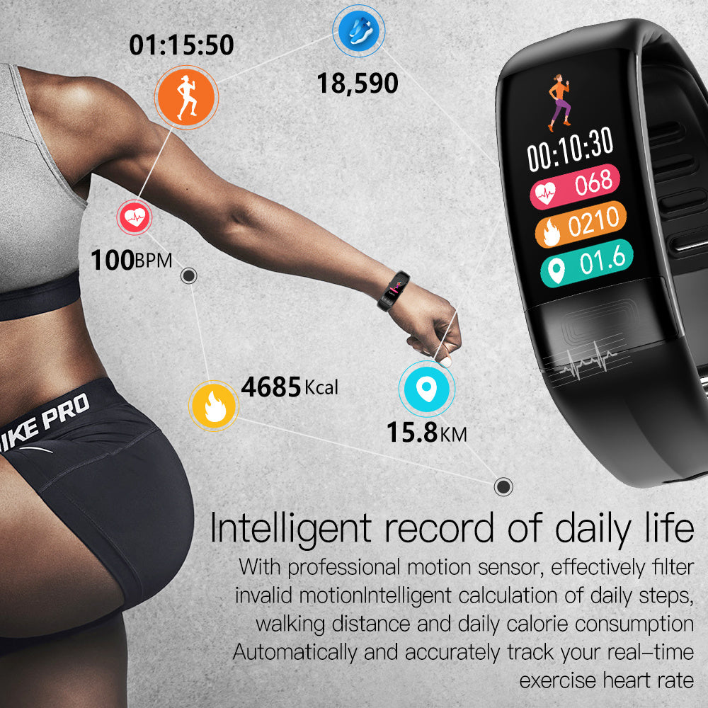 Body Temperature Smart Bracelet ECG Heart Rate Blood Pressure Blood Oxygen Health Test Sleep Exercise Waterproof - Your Shopify