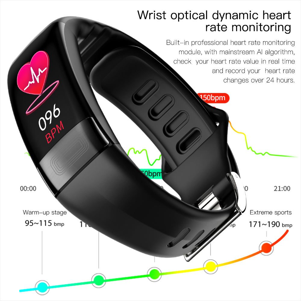 Body Temperature Smart Bracelet ECG Heart Rate Blood Pressure Blood Oxygen Health Test Sleep Exercise Waterproof - Your Shopify