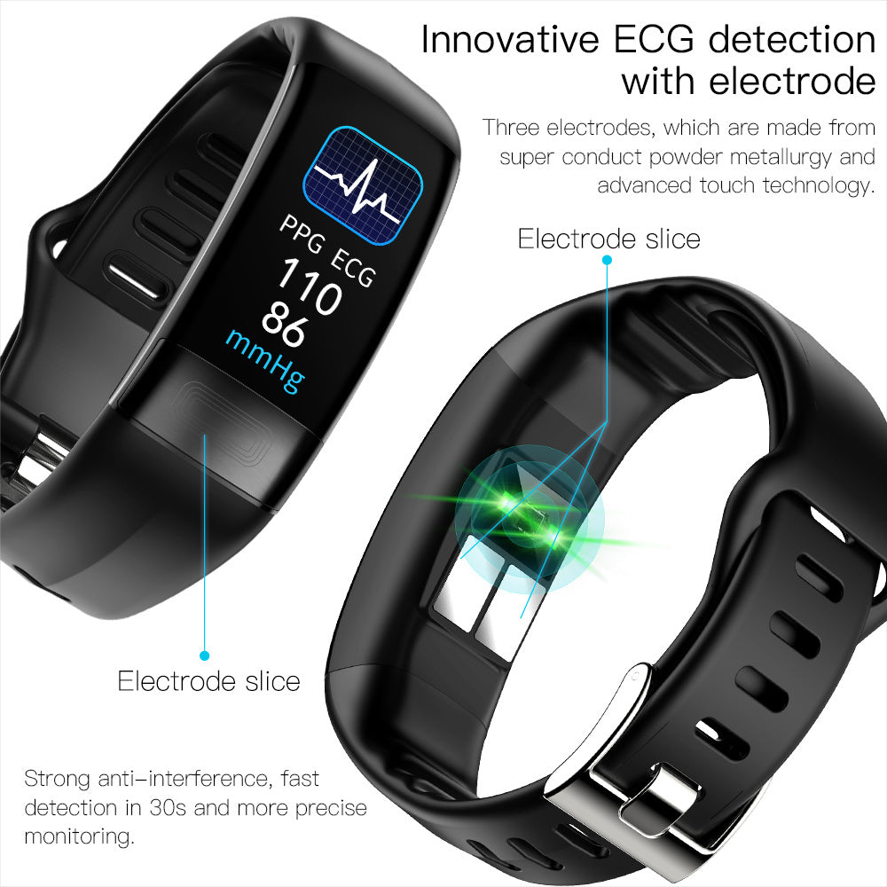 Body Temperature Smart Bracelet ECG Heart Rate Blood Pressure Blood Oxygen Health Test Sleep Exercise Waterproof - Your Shopify