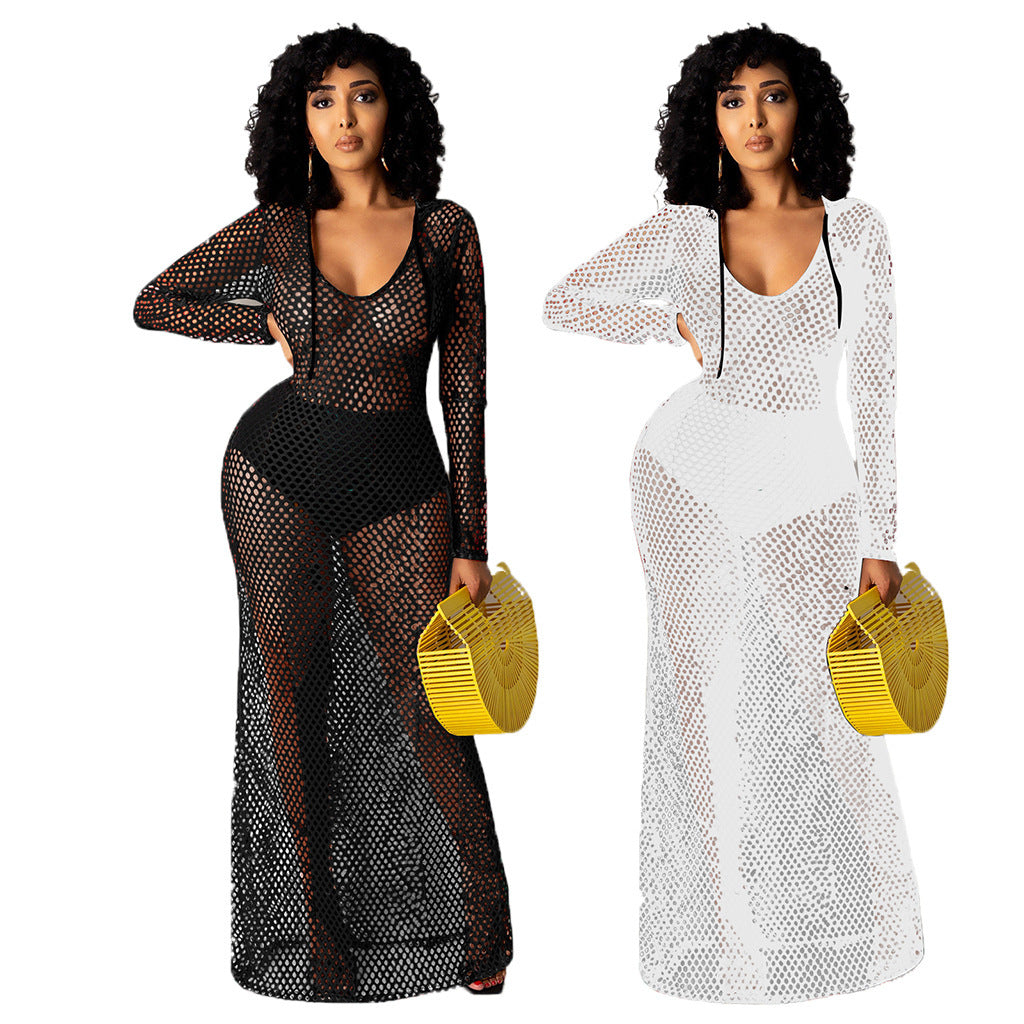 Hollowed Cover Long Skirt Bikini Swimwear Cover-up - Your Shopify