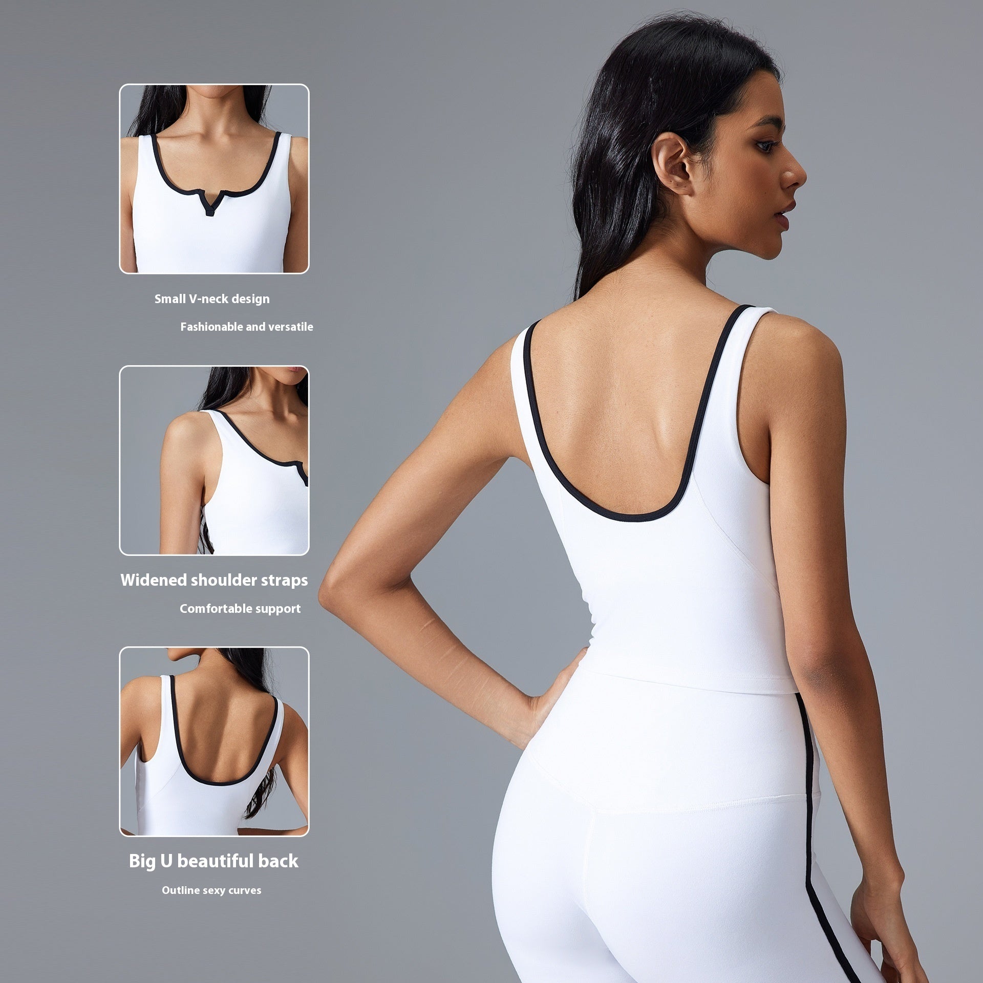 Deep U Back Shaping Padded Sports Vest