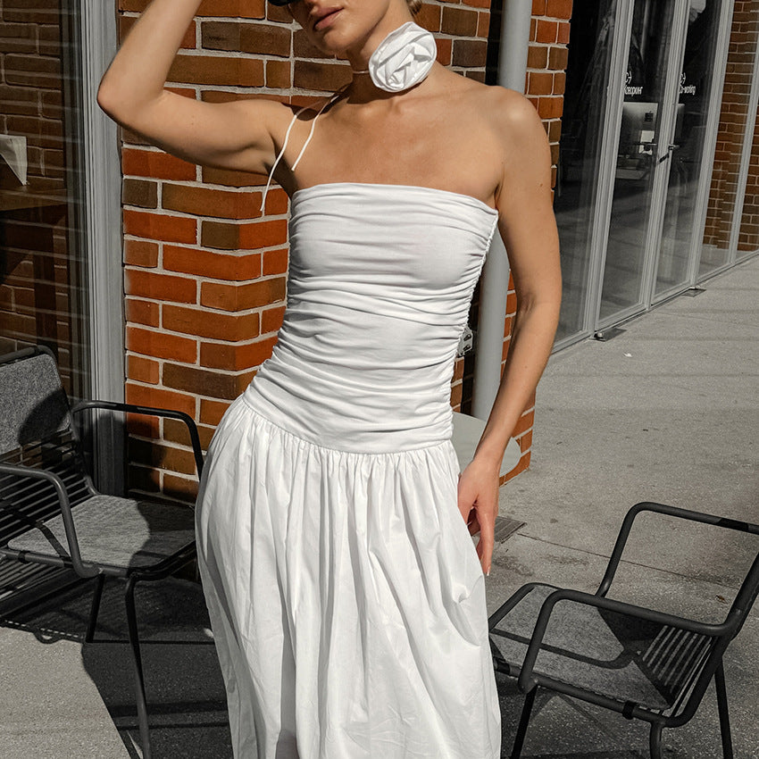 Autumn White European Flower Dress - Your Shopify