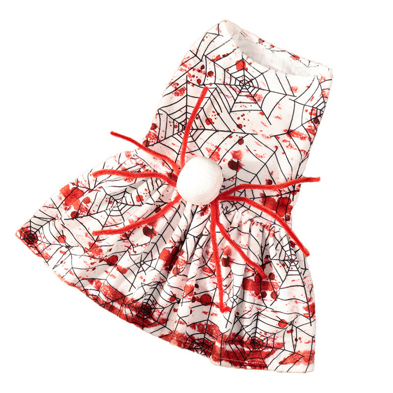 Halloween Personalized Bloodshot Spider Dog Skirt Clothes - Your Shopify