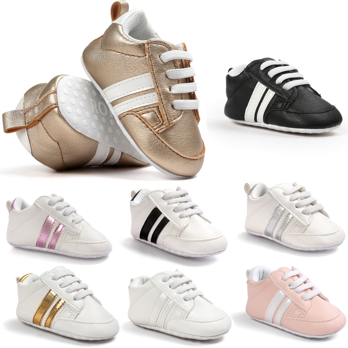 Baby Boy Girl Moccasins Shoes Infant PU Leather Non-slip Soft Newborn Sneakers - Your Shopify