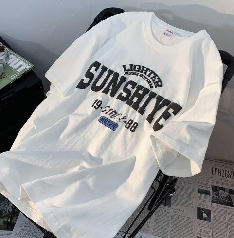 Fashion Brand Hong Kong Style Short Sleeve T-shirt Men's Loose Casual - Your Shopify