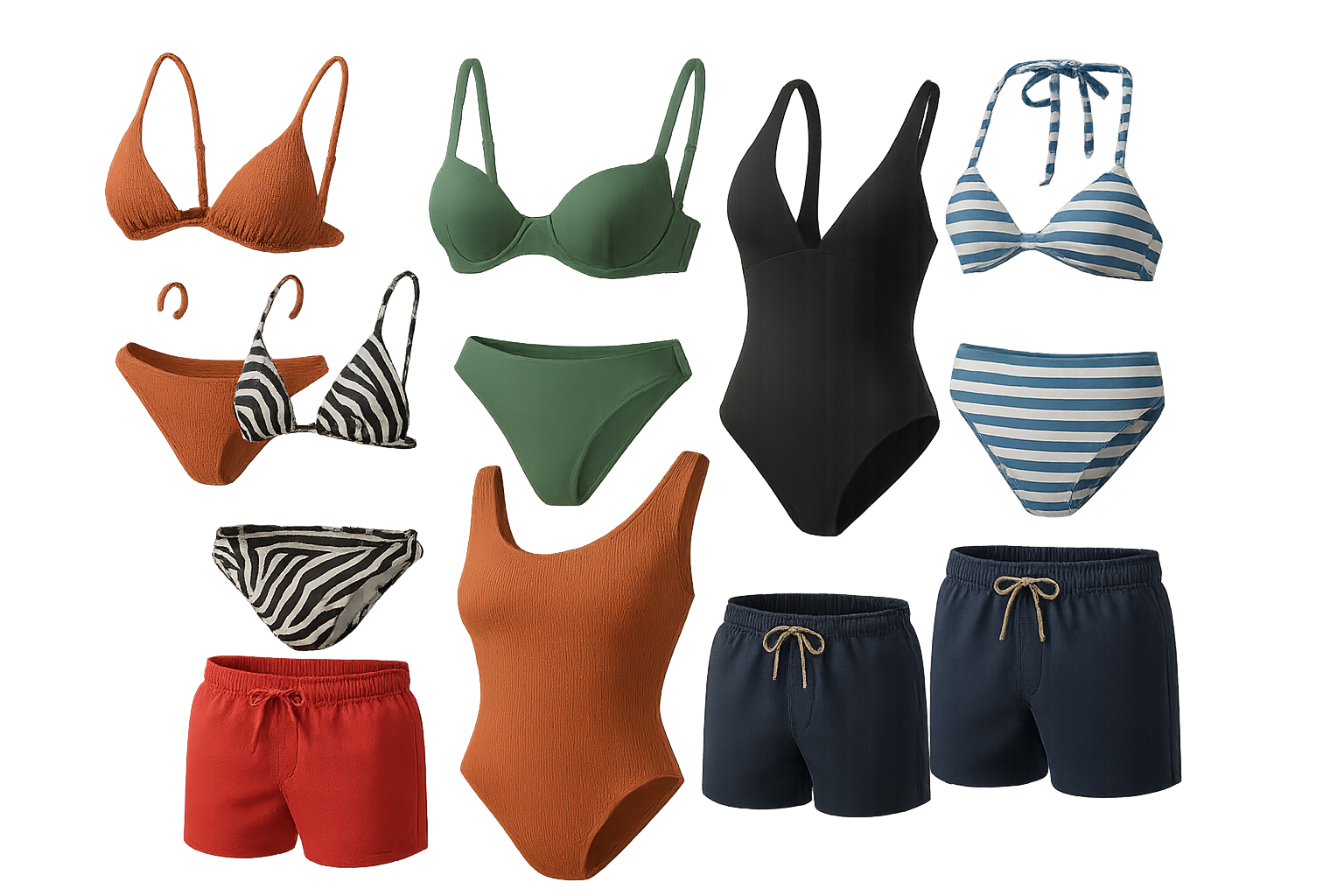 3d swimsuit products collection with no background png 