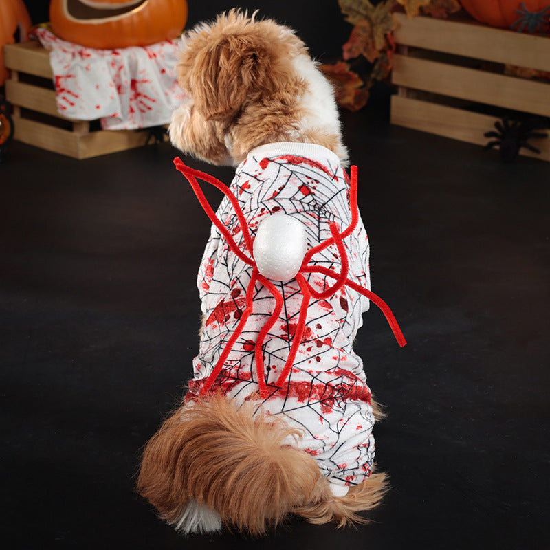 Halloween Personalized Bloodshot Spider Dog Skirt Clothes - Your Shopify