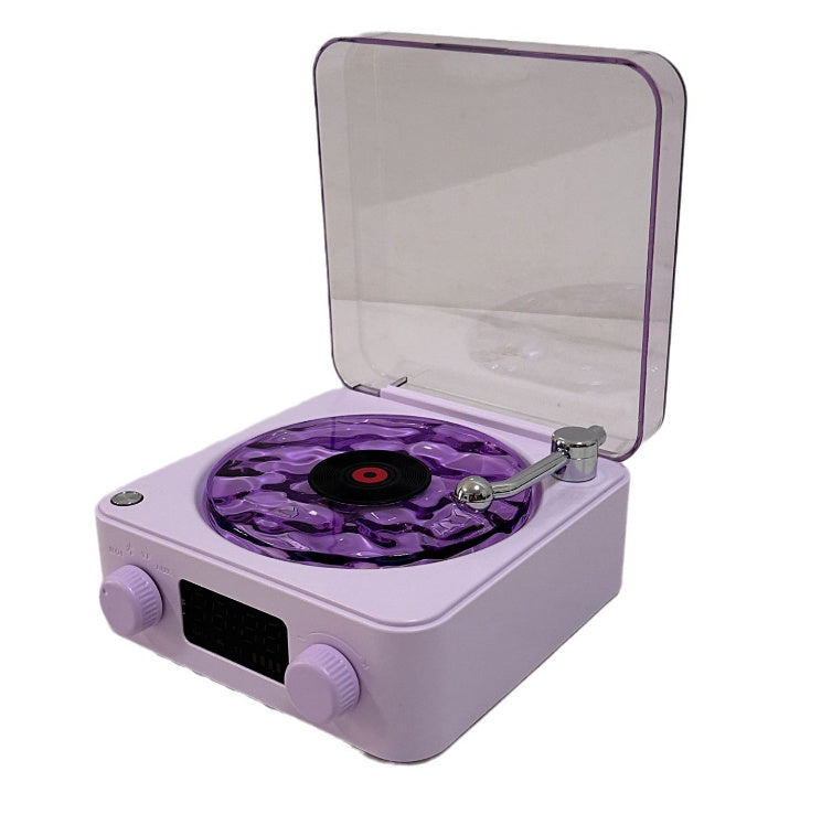 Retro Turntable Speaker Wireless Bluetooth-compatible 5.0 Vinyl Record Player Stereo Sound With White Noise RGB Projection Lamp Effect - Your Shopify