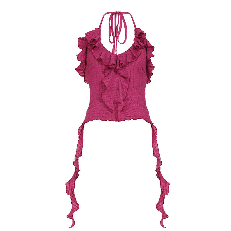 Summer Beach Vacation Style Backless Sexy Short Sling