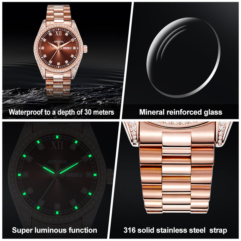 Log Series Diamond Disc Quartz Women's Watch - Your Shopify