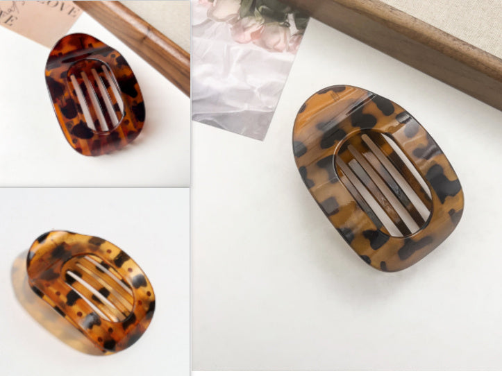 Flat Oval Barrettes Back Head Updo Hair Claw