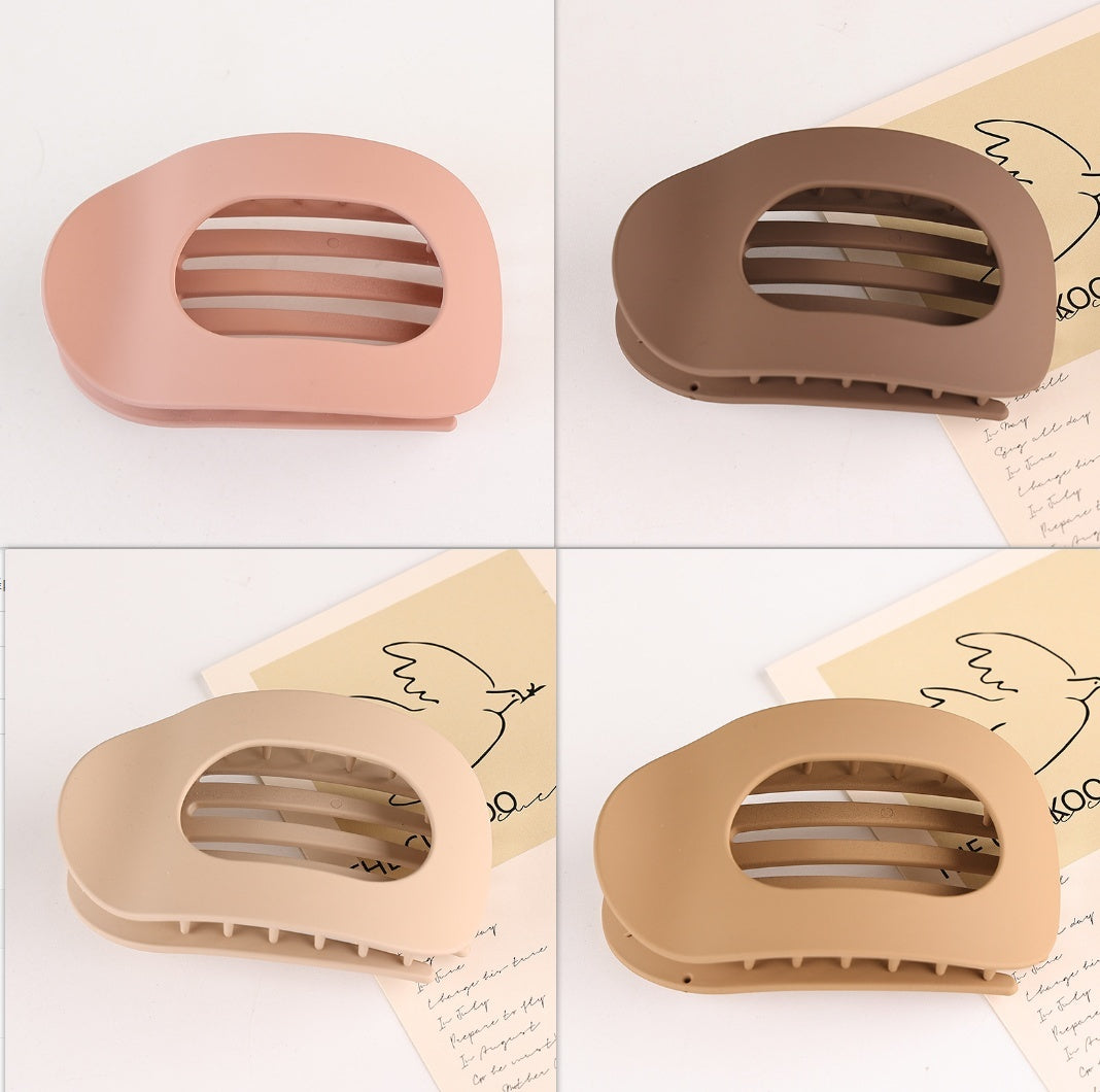 Flat Oval Barrettes Back Head Updo Hair Claw