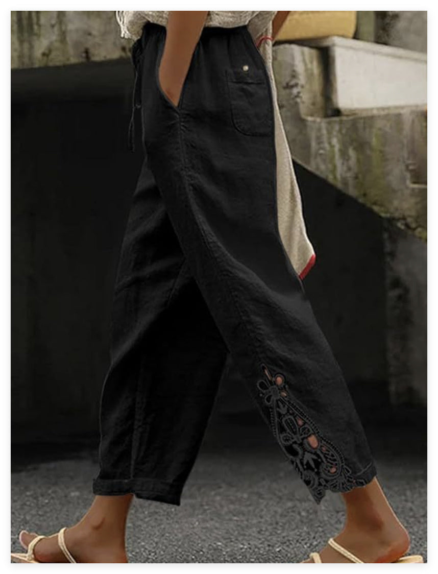 Women's Casual Pants Baggy Straight Trousers - Your Shopify