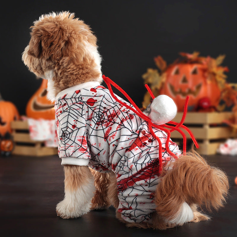 Halloween Personalized Bloodshot Spider Dog Skirt Clothes - Your Shopify