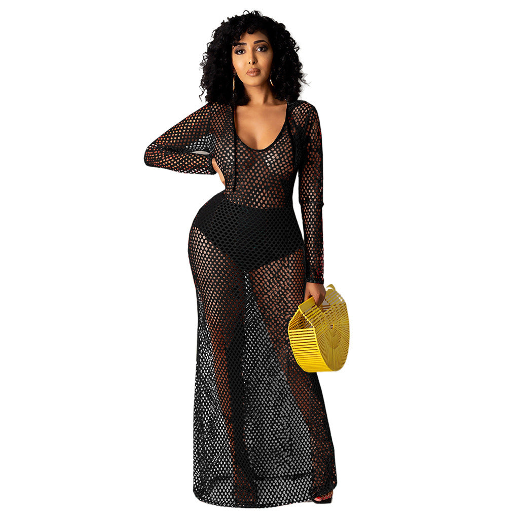 Hollowed Cover Long Skirt Bikini Swimwear Cover-up - Your Shopify