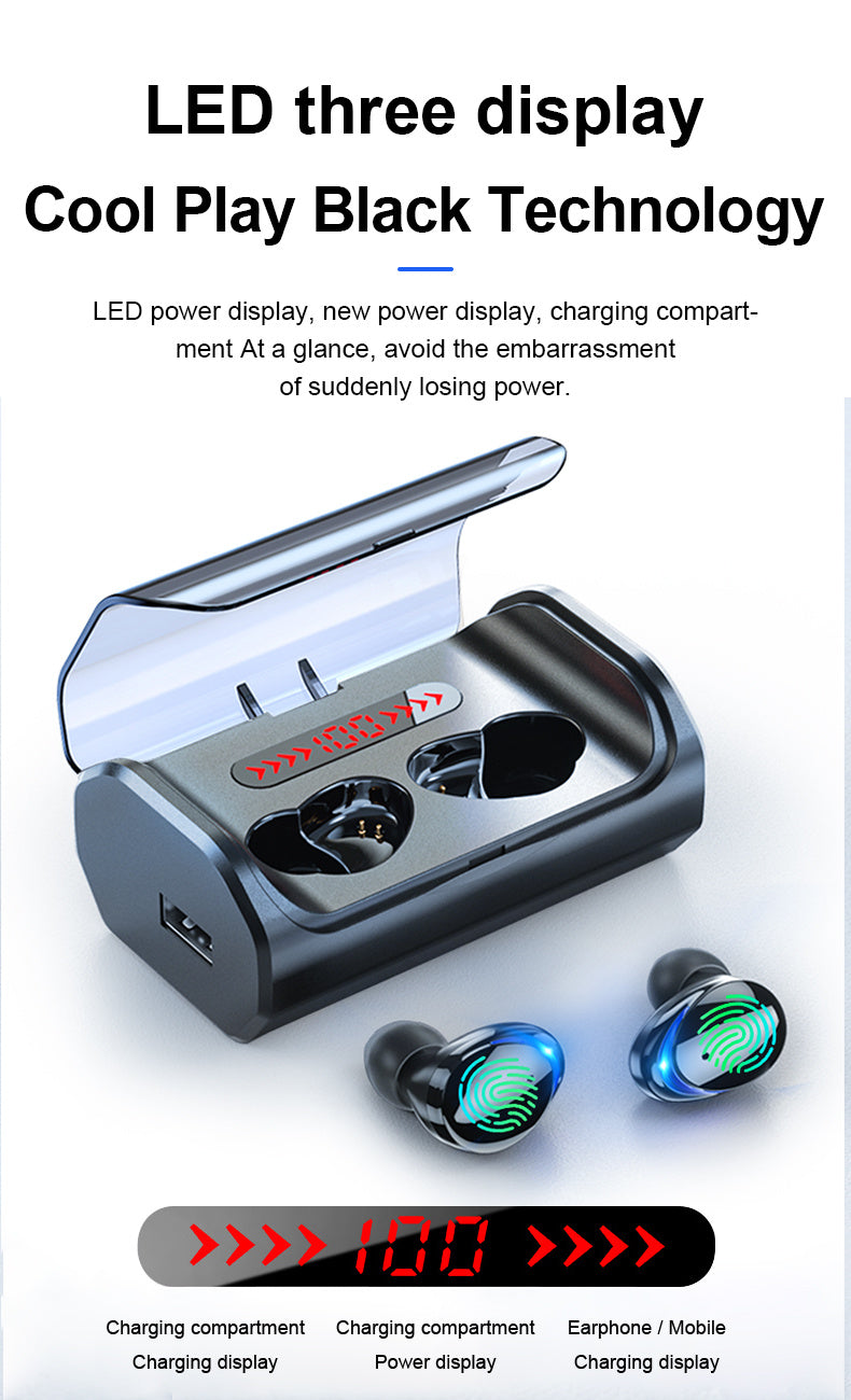 T8 Bluetooth 5.0 headset touch control wireless headset