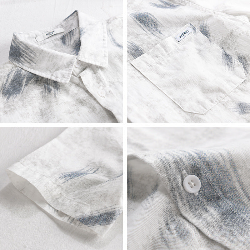 Summer Menswear Simple Printed All-matching Short Sleeve - Your Shopify