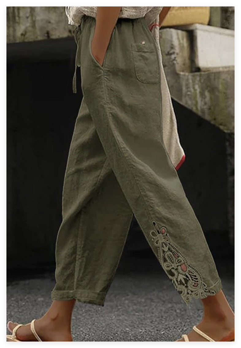 Women's Casual Pants Baggy Straight Trousers - Your Shopify