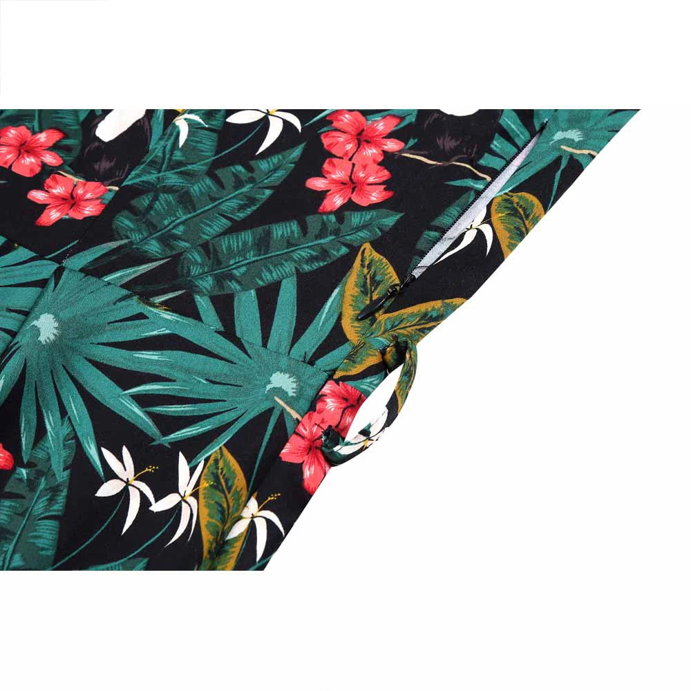 2025 Parrot Bird Print Summer Women Vintage Dress Casual Green Retro Pin UP Pinup Party Robe Rockabilly 50s 60s Swing Sundress