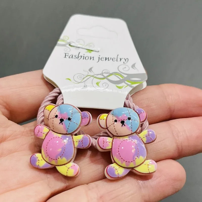 2Pcs Shiny Starfish Children Elastic Hair Bands Ponytail Holder Hair Ties Headband Scrunchie Hair Accessories for Girls