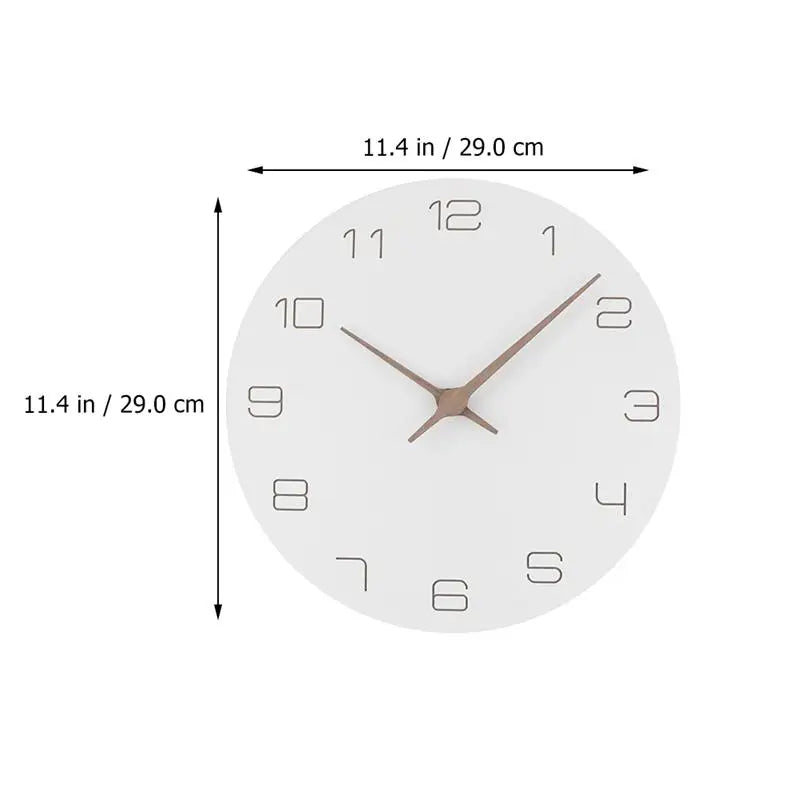 Wall Clock Silent Non Ticking Wood Oversized Wall Clocks Operated Wooden White Modern Simple Minimalist Hanging Wall