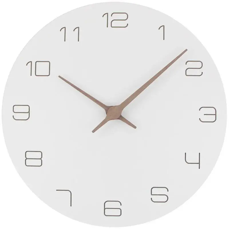 Wall Clock Silent Non Ticking Wood Oversized Wall Clocks Operated Wooden White Modern Simple Minimalist Hanging Wall
