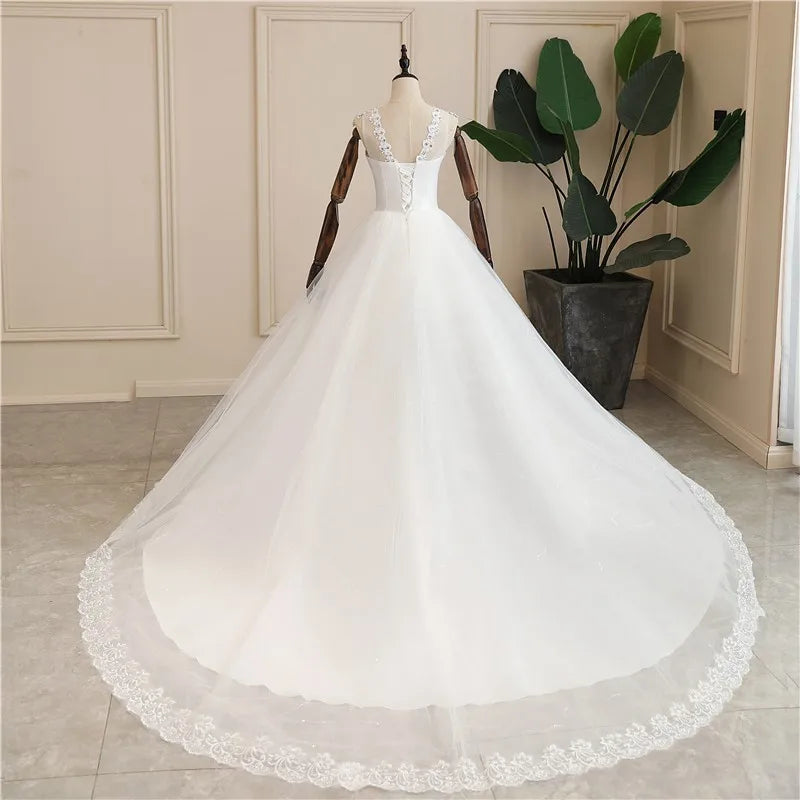 Gryffon Wedding Dress Sexy V-neck Lace Embroidery Court Train Ball Gown Princess Wedding Dresses Vestido De Noiva Plus Size