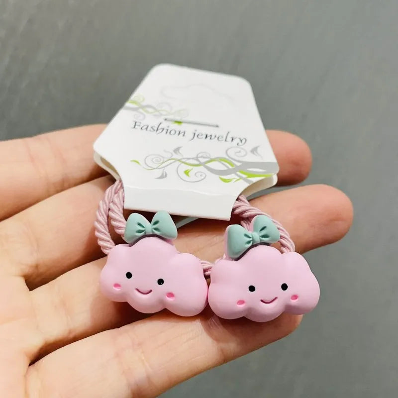 2Pcs Shiny Starfish Children Elastic Hair Bands Ponytail Holder Hair Ties Headband Scrunchie Hair Accessories for Girls