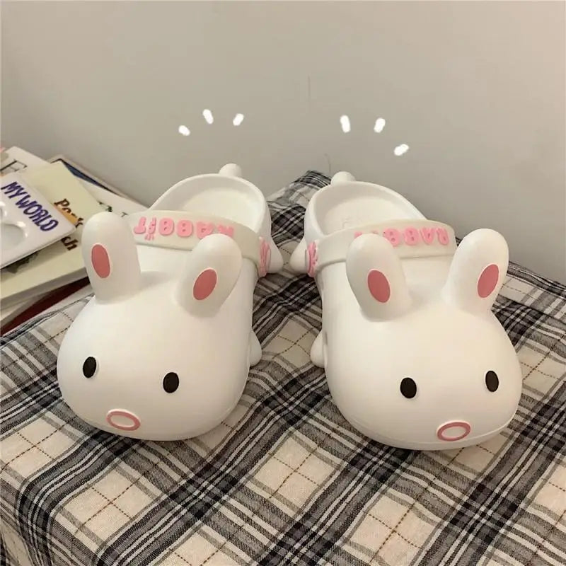 SP&CITY Summer Shoes For Women Kawaii Cartoon Animal Hole Slippers PVC Massage Home Slippers Platform Sandals 2021 For Woman
