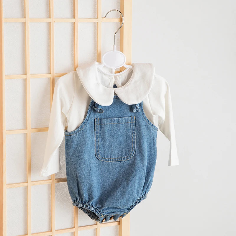Autumn Newborn Denim Overalls  0-3Yrs Infant Baby Girls Boys Romper Baby Girls Boys Jumpsuit Overall Toddler Girl Cowboy Clothes