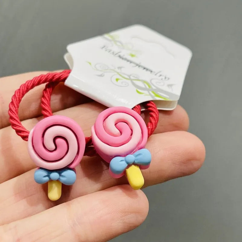 2Pcs Shiny Starfish Children Elastic Hair Bands Ponytail Holder Hair Ties Headband Scrunchie Hair Accessories for Girls