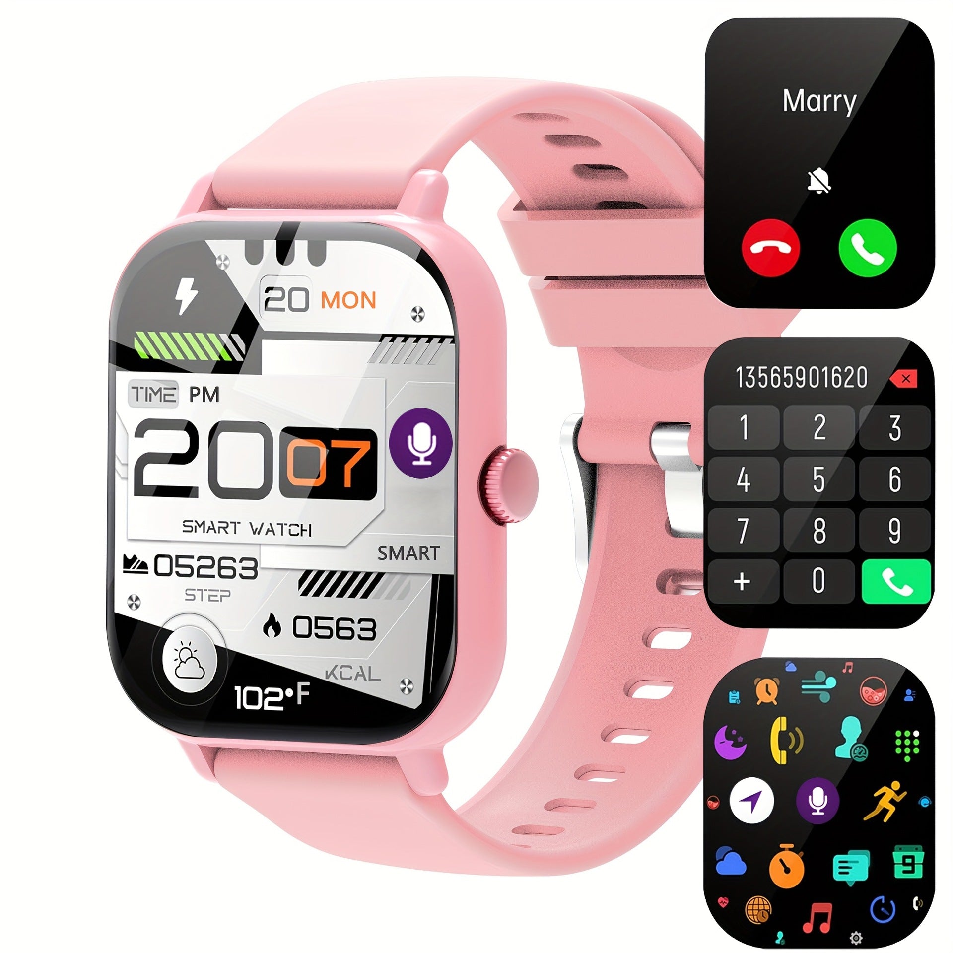 HD Large Screen Pedometer Heart Rate Monitoring Smart Watch