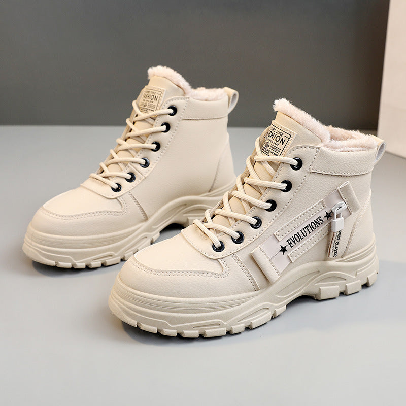 Korean Style Student All-matching Warm High-top Martin Boots - Your Shopify