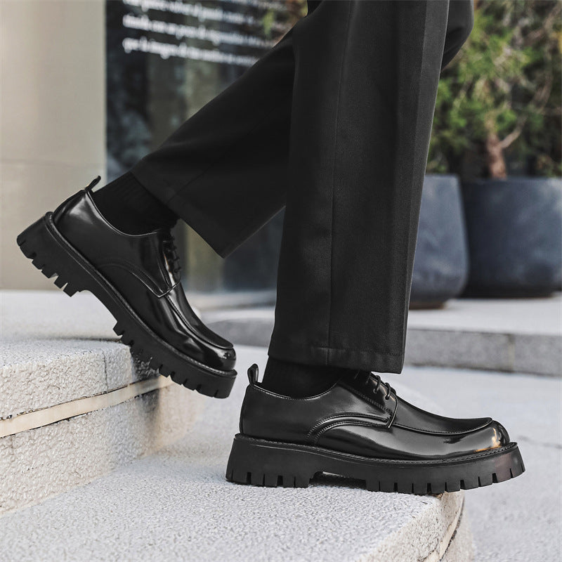 Platform Height Increasing Casual Leather Shoes