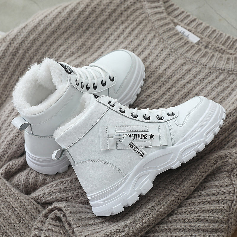 Korean Style Student All-matching Warm High-top Martin Boots - Your Shopify