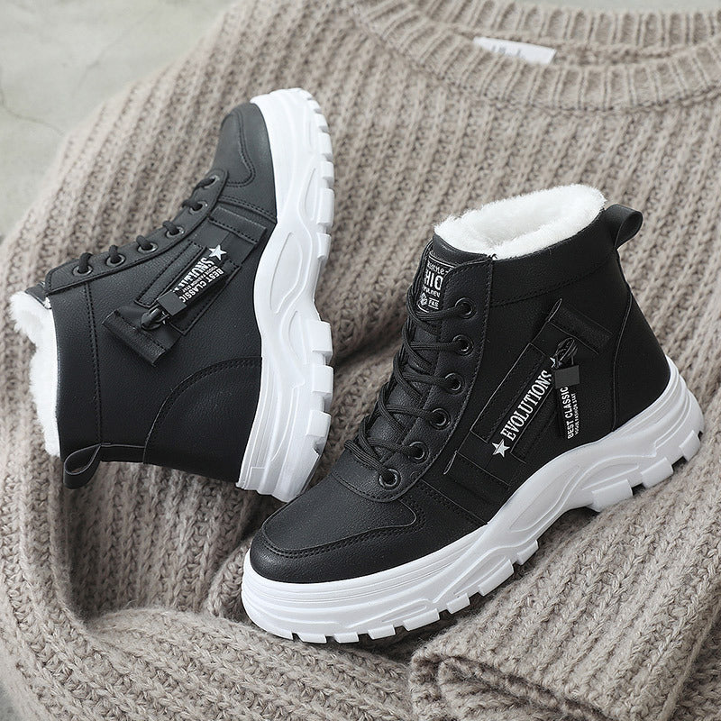 Korean Style Student All-matching Warm High-top Martin Boots - Your Shopify