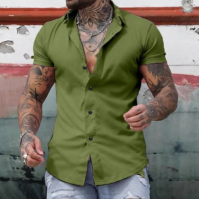 Simple Summer Men's Casual Solid Color Shirt - Your Shopify
