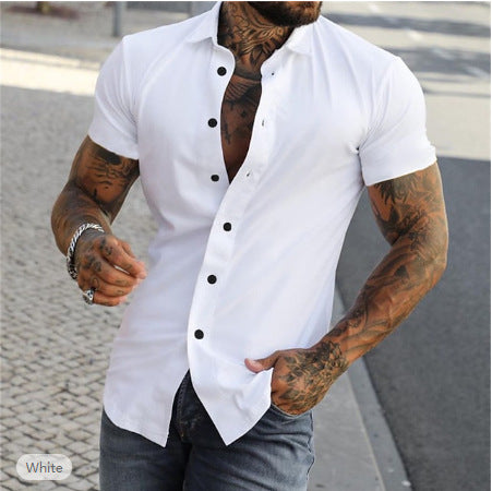 Simple Summer Men's Casual Solid Color Shirt - Your Shopify