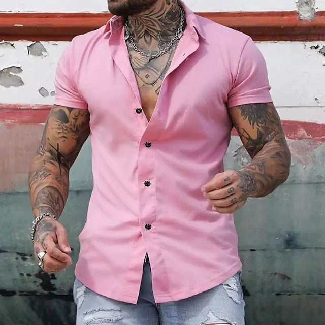 Simple Summer Men's Casual Solid Color Shirt - Your Shopify